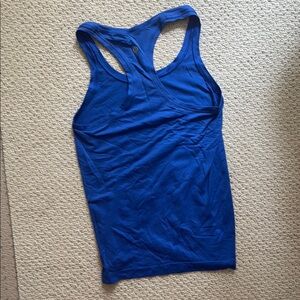 Lululemon Athletica Blue Fitted Sleeveless Tank Top